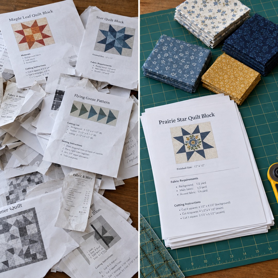 Quilt Pattern PDF | Quilt Block Library | Printable Blocks | Instant Download