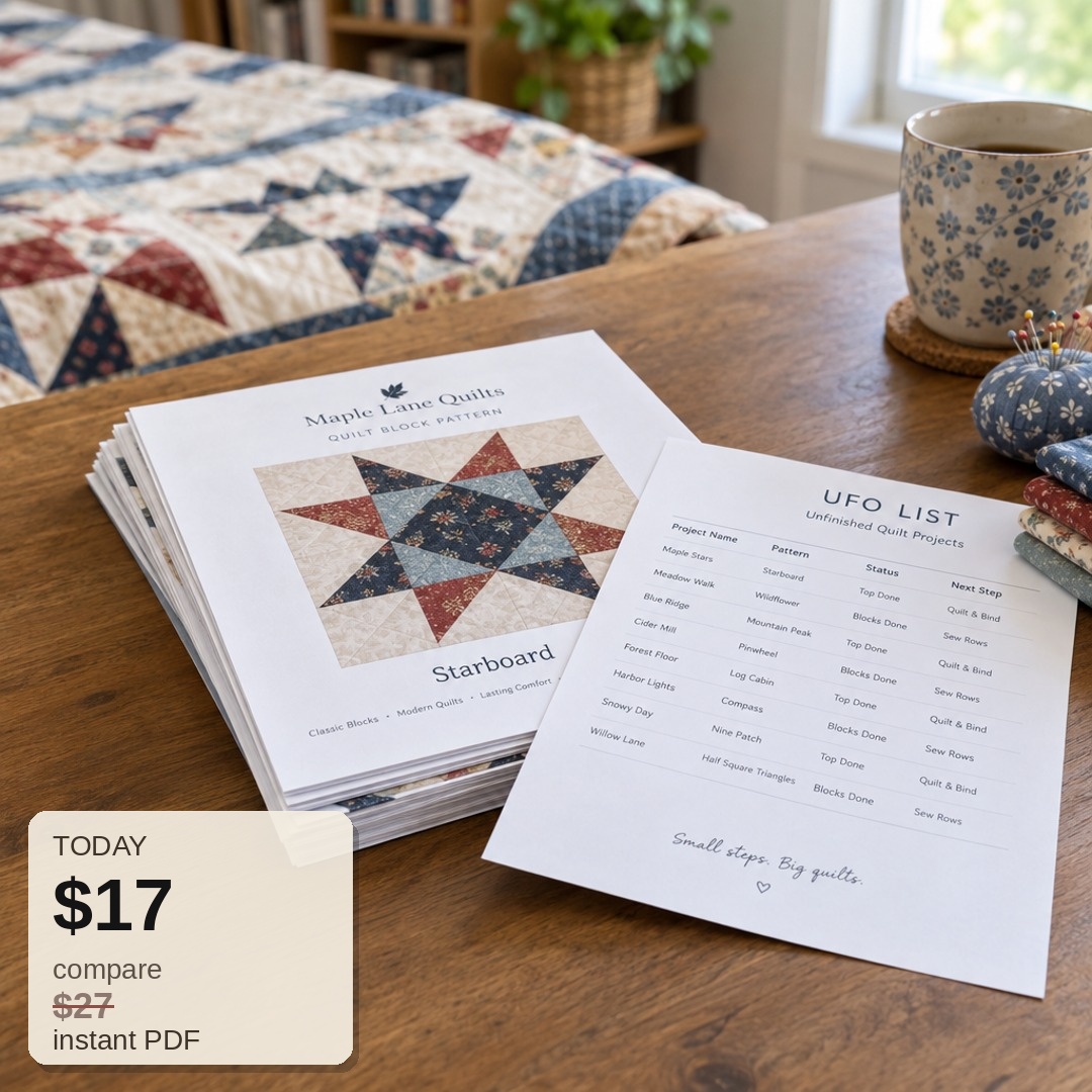 Quilt Pattern PDF | Quilt Block Library | Printable Blocks | Instant Download