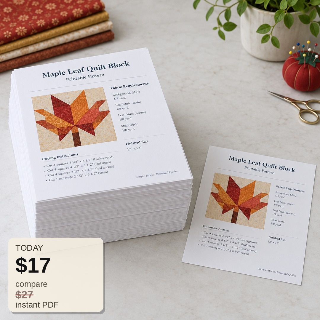 Quilt Pattern PDF | Quilt Block Library | Printable Blocks | Instant Download