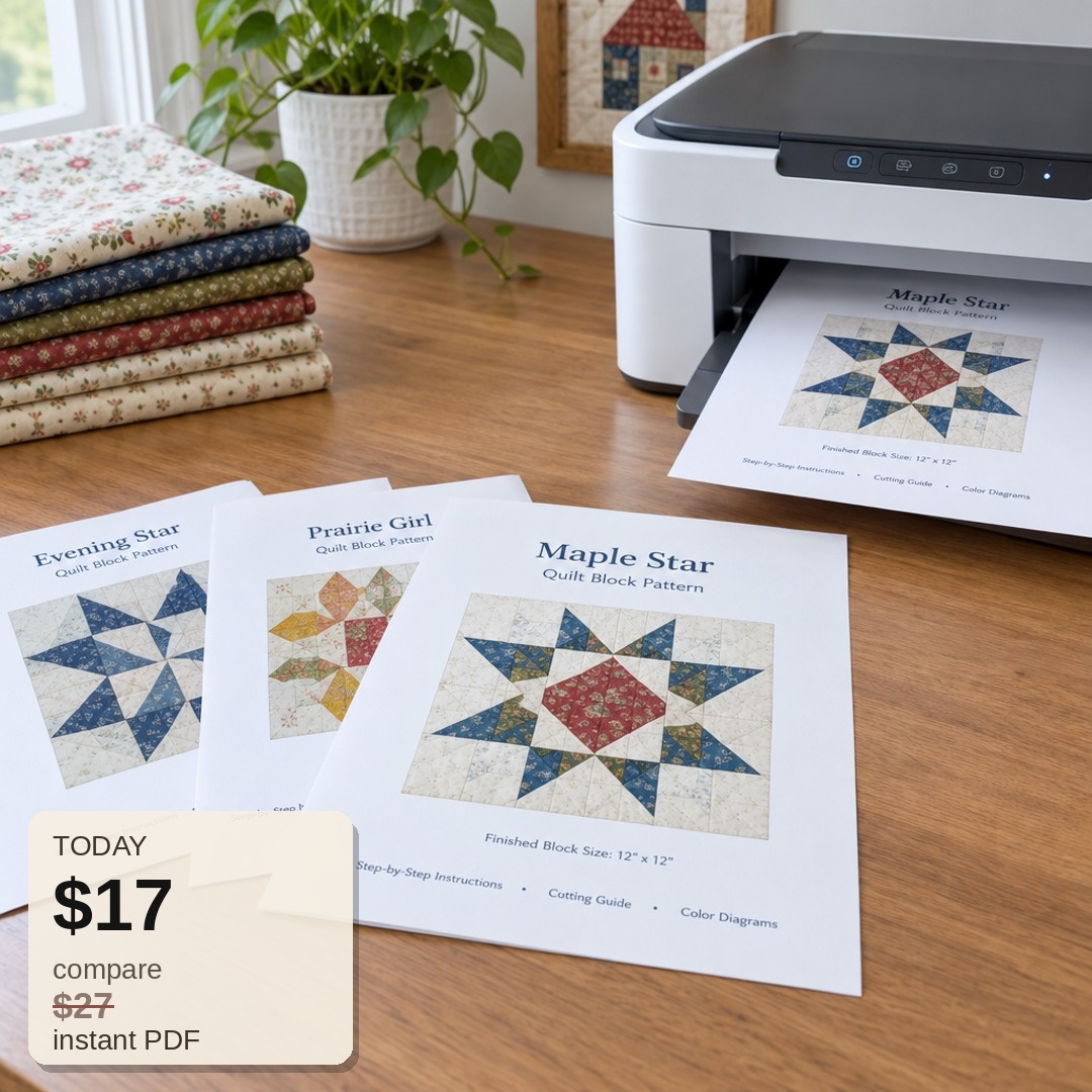 Quilt Pattern PDF | Quilt Block Library | Printable Blocks | Instant Download